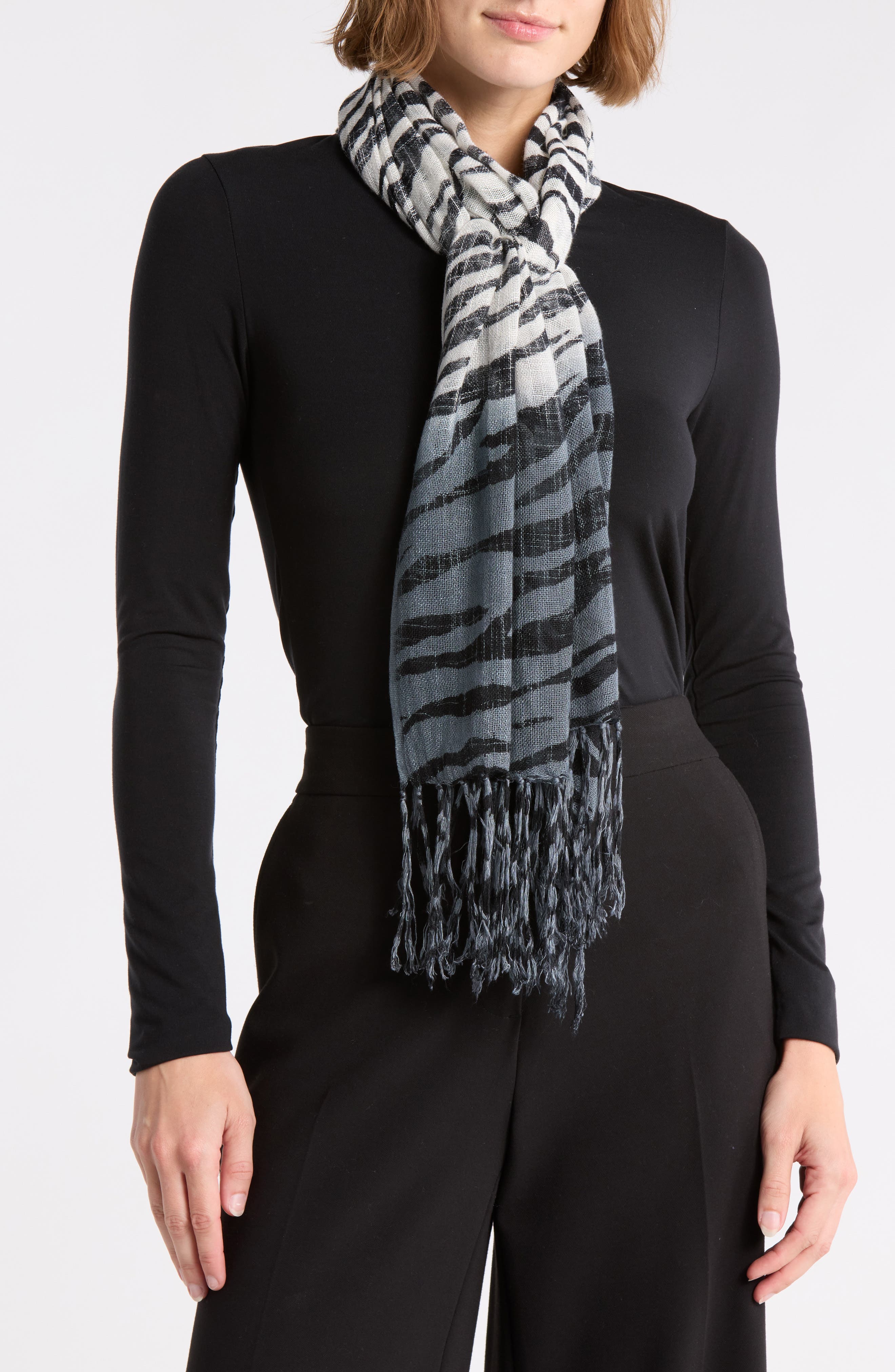 La Fiorentina Ombré Zebra Print Scarf
