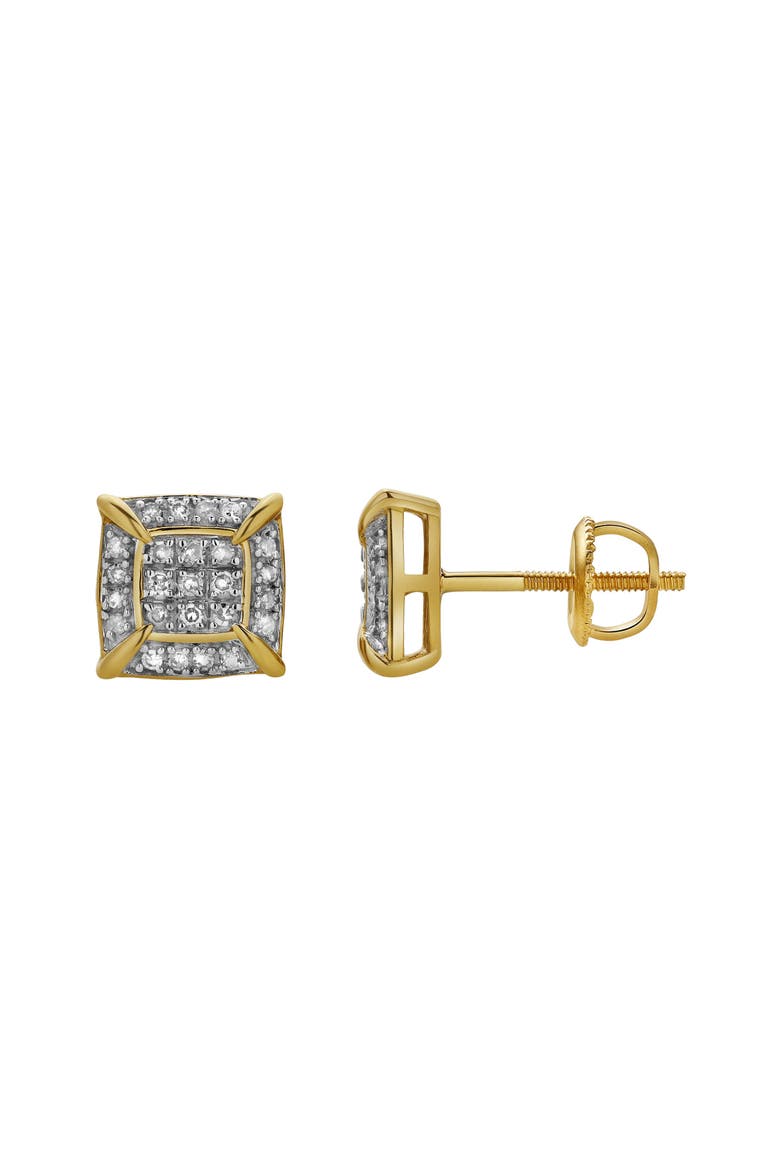 Vesper 10K Yellow Gold Cluster Diamond Unisex Earrings - 0.15 Cts, Alternate, color, 10K Yellow Gold