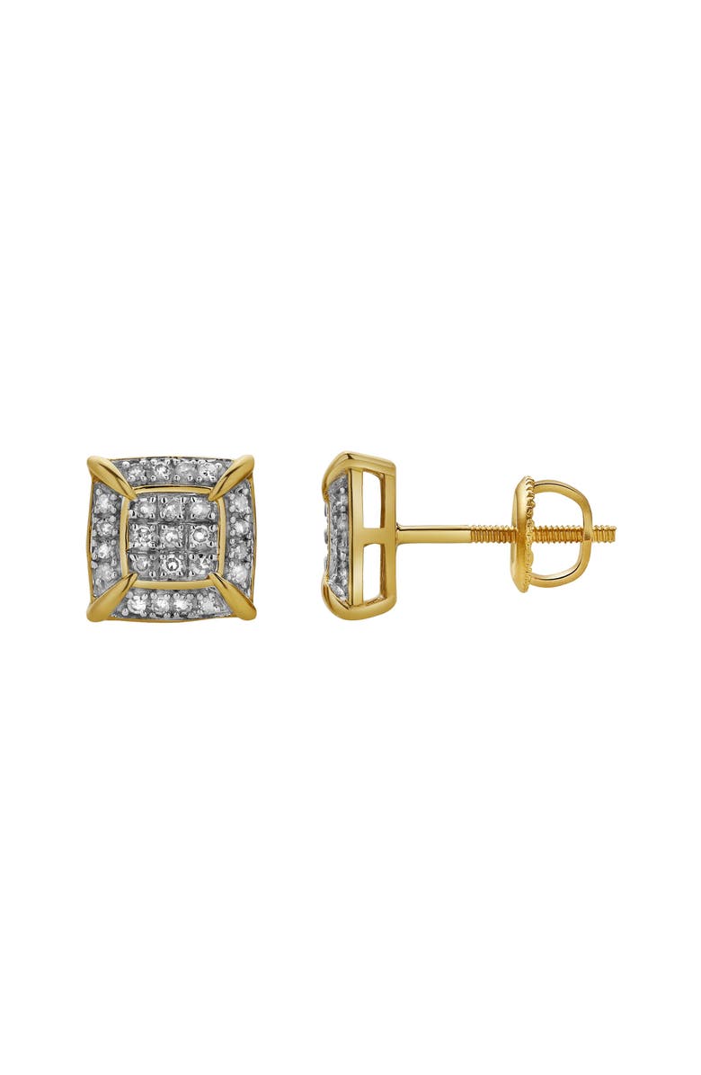 LuvMyJewelry Vesper 10K Yellow Gold Cluster Diamond Unisex Earrings - 0.15 Cts, Alternate, color, 10K Yellow Gold