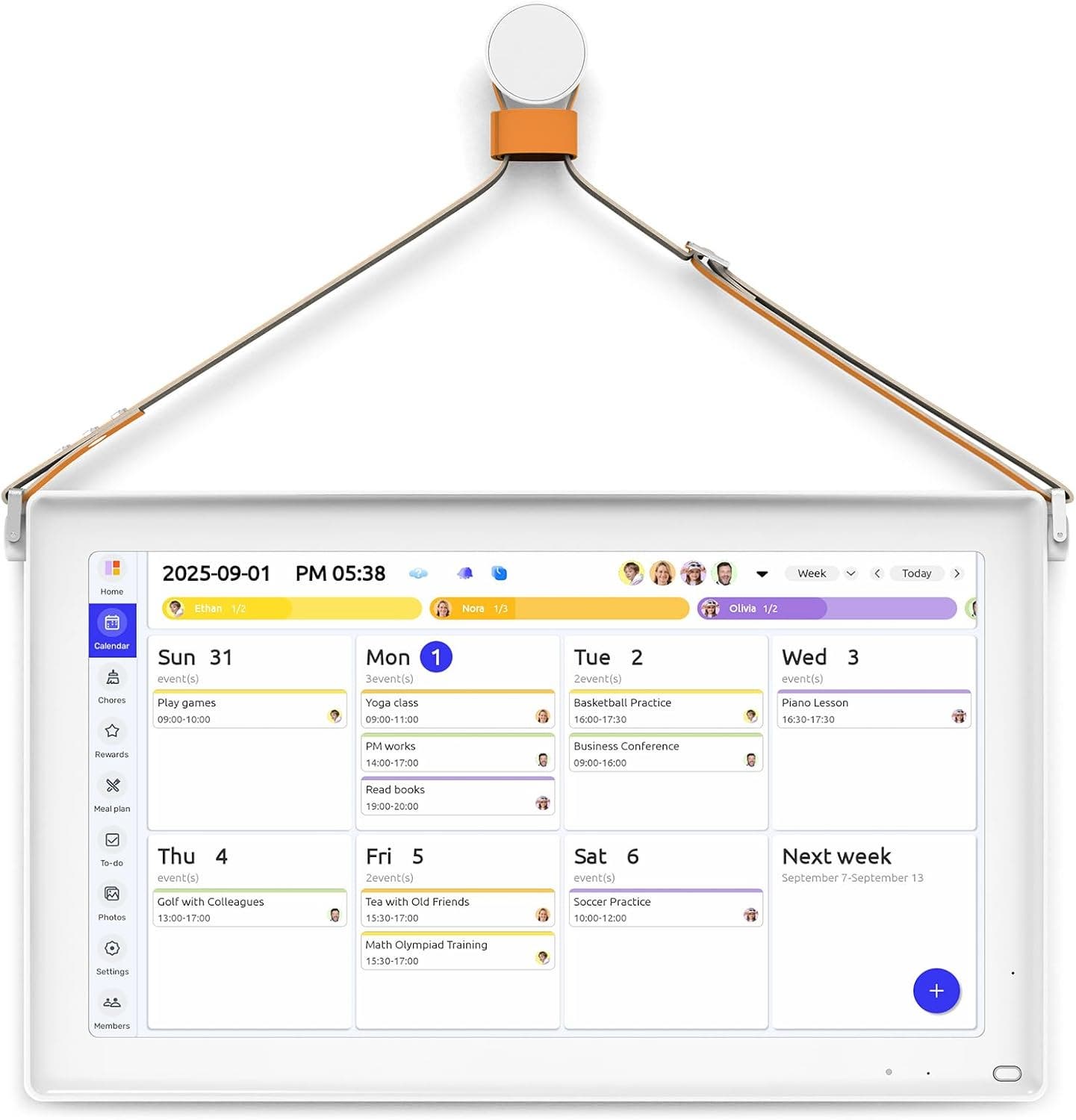 Everblog 21.5" Digital Calendar And Chore Chart In White