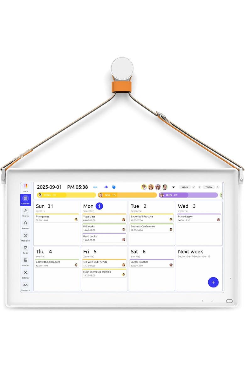 21.5" Digital Calendar and Chore Chart - Smart Interactive Family Display, Main, color, White