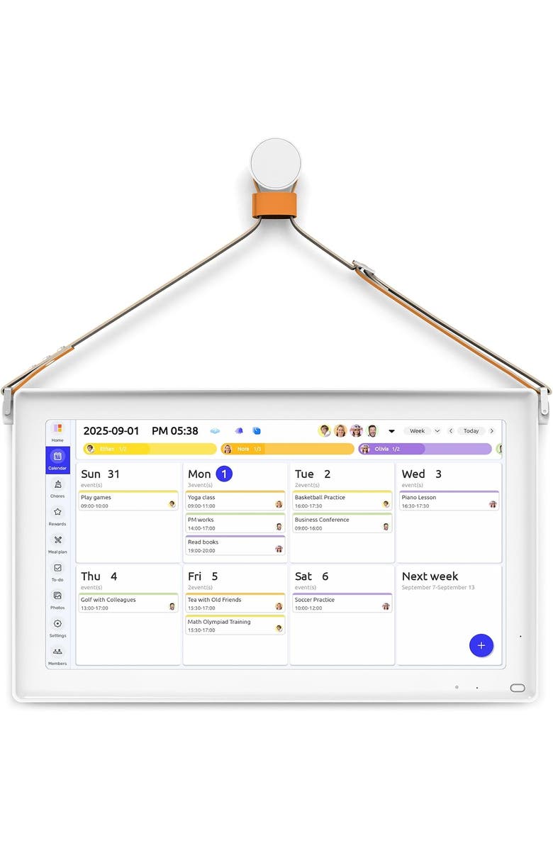Everblog 21.5" Digital Calendar and Chore Chart - Smart Interactive Family Display, Main, color, White