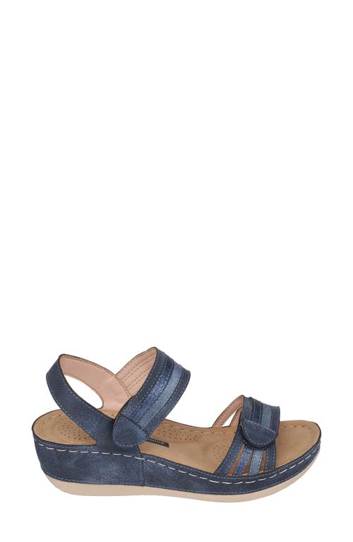 GC SHOES GC SHOES SAMAR SNAKESKIN EMBOSSED HOOK & LOOP WEDGE SANDAL 