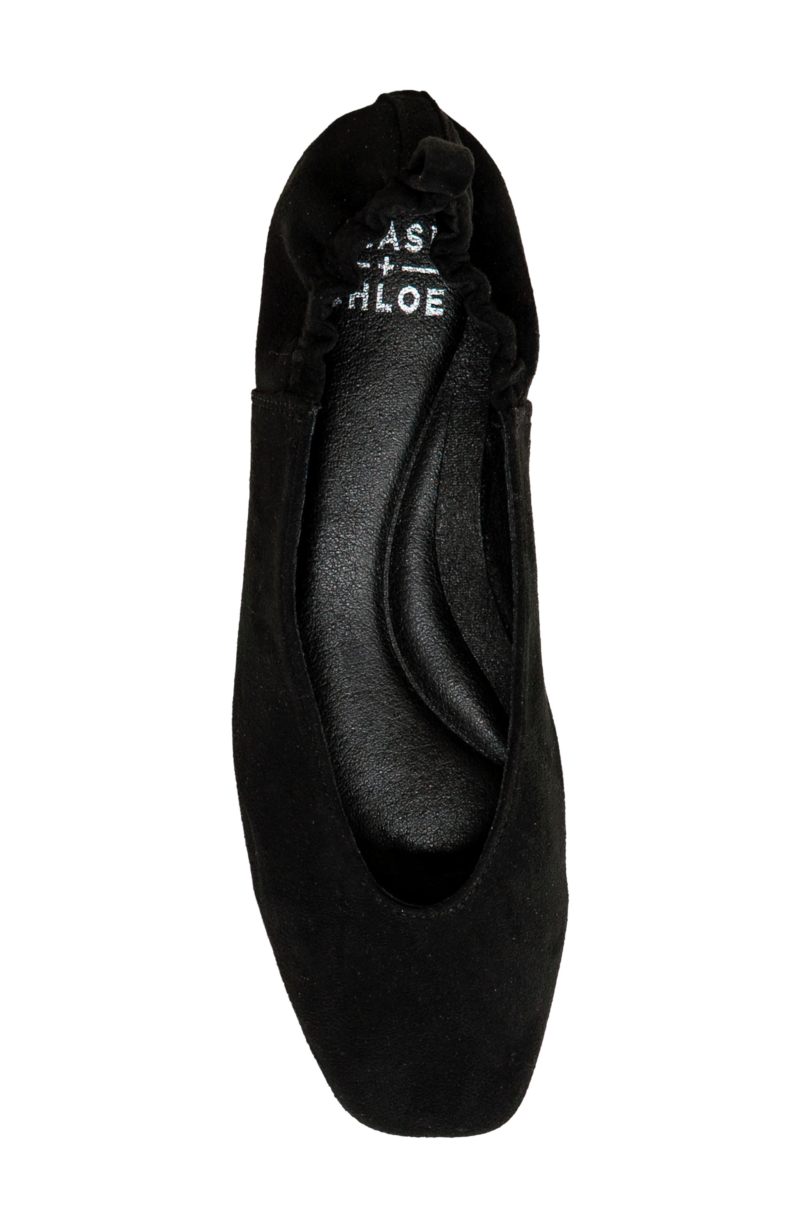 Namari Square Toe Leather Flat, Alternate, color, BLACK SUEDE