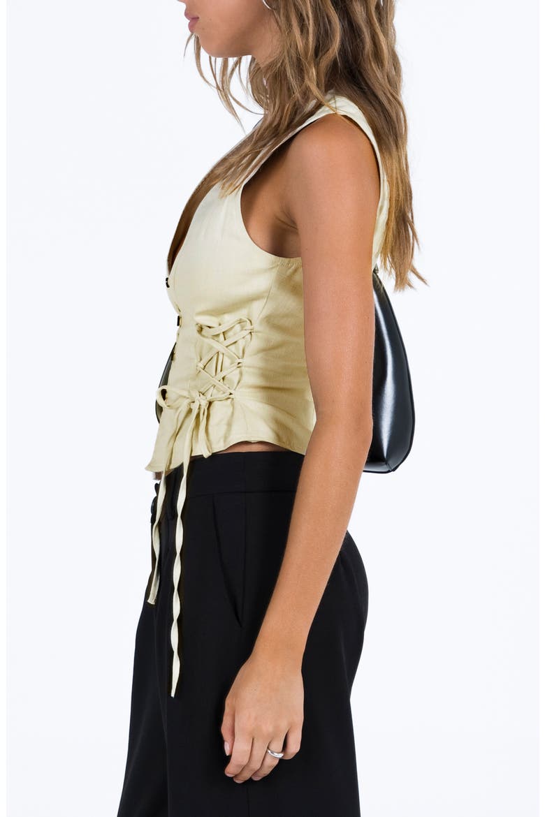 Stavia Lace-Up Vest Top, Alternate, color, CREAM