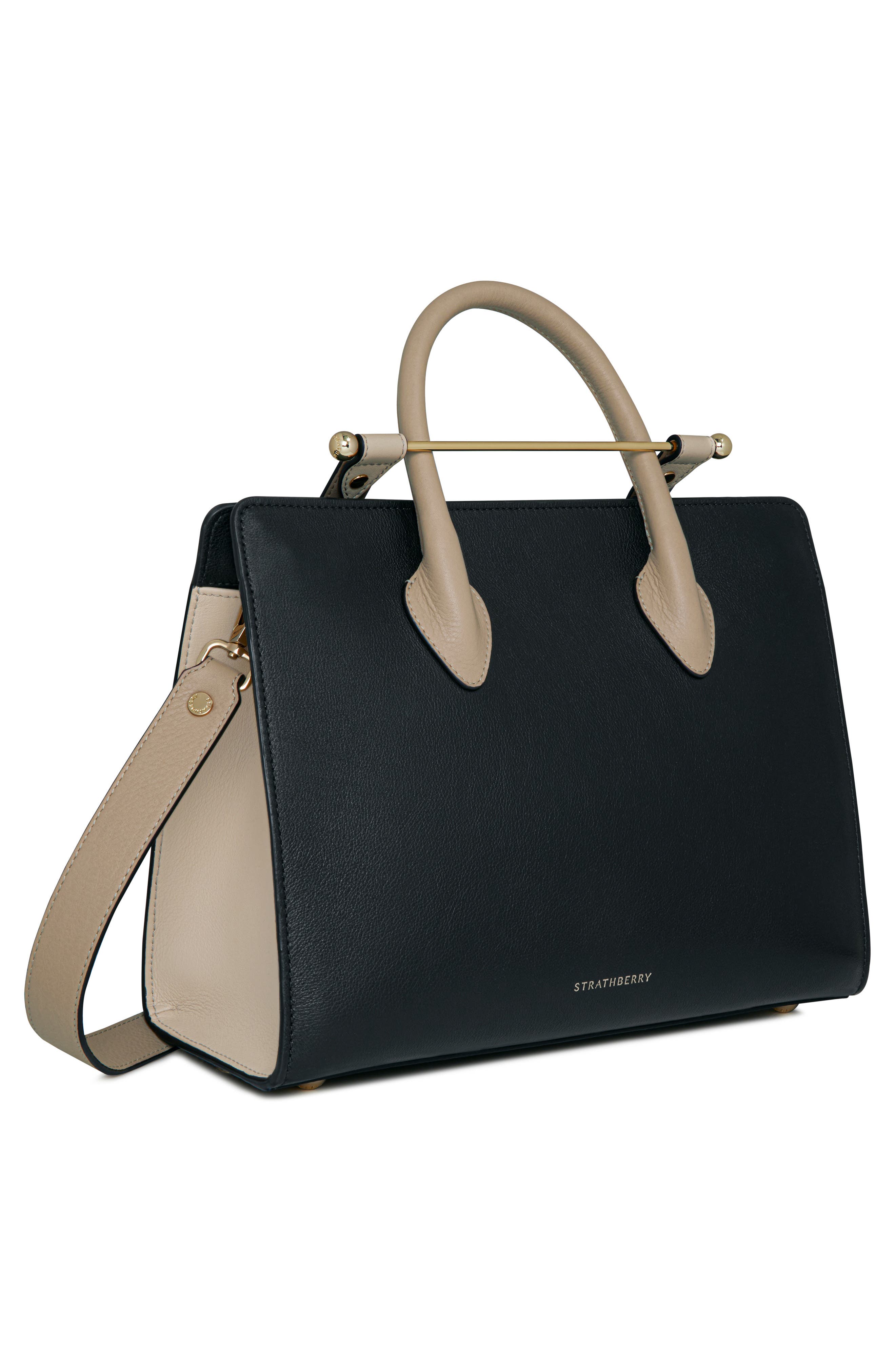 Strathberry Midi Colorblock Leather Tote, Alternate, color, 