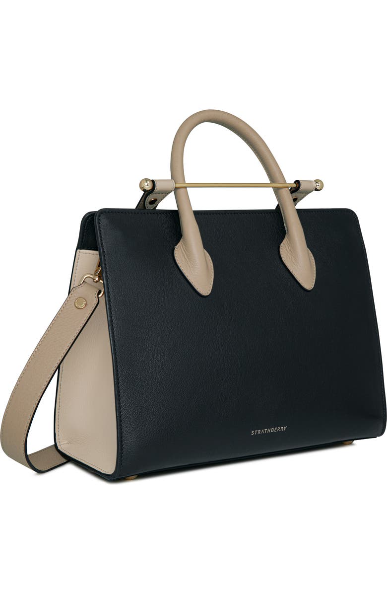 Strathberry Midi Colorblock Leather Tote, Alternate, color,