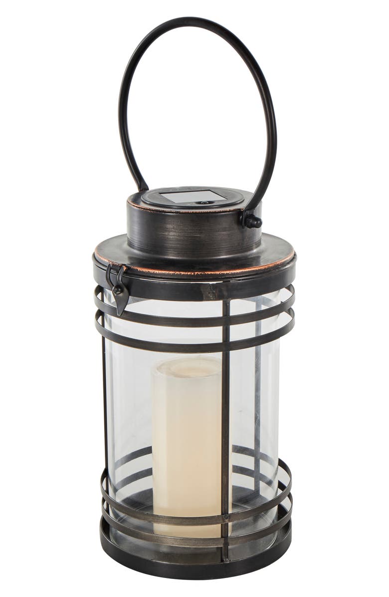 GINGER BIRCH STUDIO Metal Candle Lantern, Main, color, Black