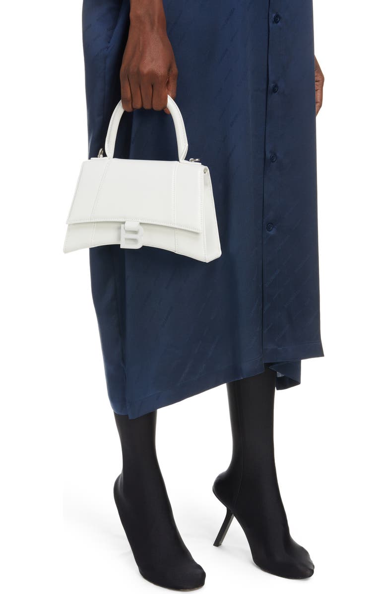 Balenciaga Hourglass Leather Top Handle Bag, Alternate, color,