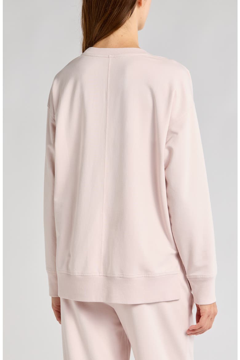 Luxe French Terry Sweatshirt, Alternate, color, PINK HUSH