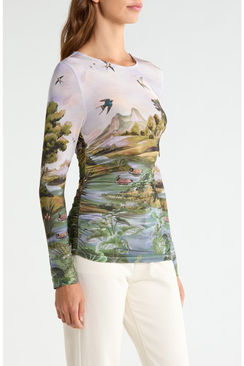 Countryside Landscape Top, Alternate, color, GREEN
