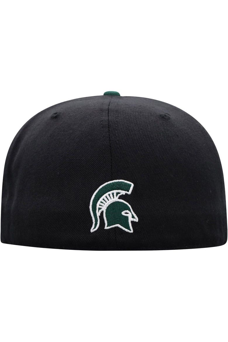 Men's Top of the World Black/Green Michigan State Spartans Team Color Two-Tone Fitted Hat, Alternate, color, Black