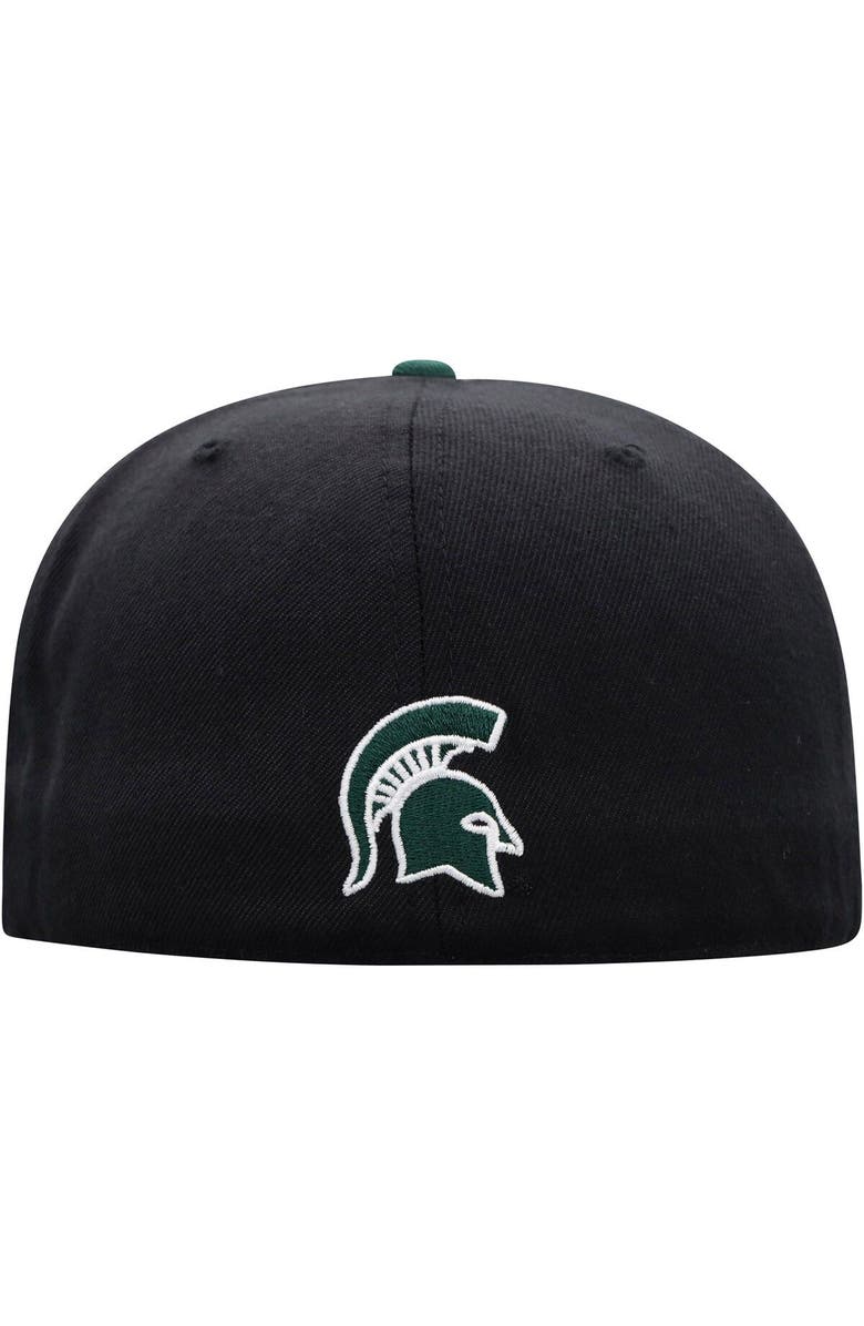 TOP OF THE WORLD Men's Top of the World Black/Green Michigan State Spartans Team Color Two-Tone Fitted Hat, Alternate, color, Black
