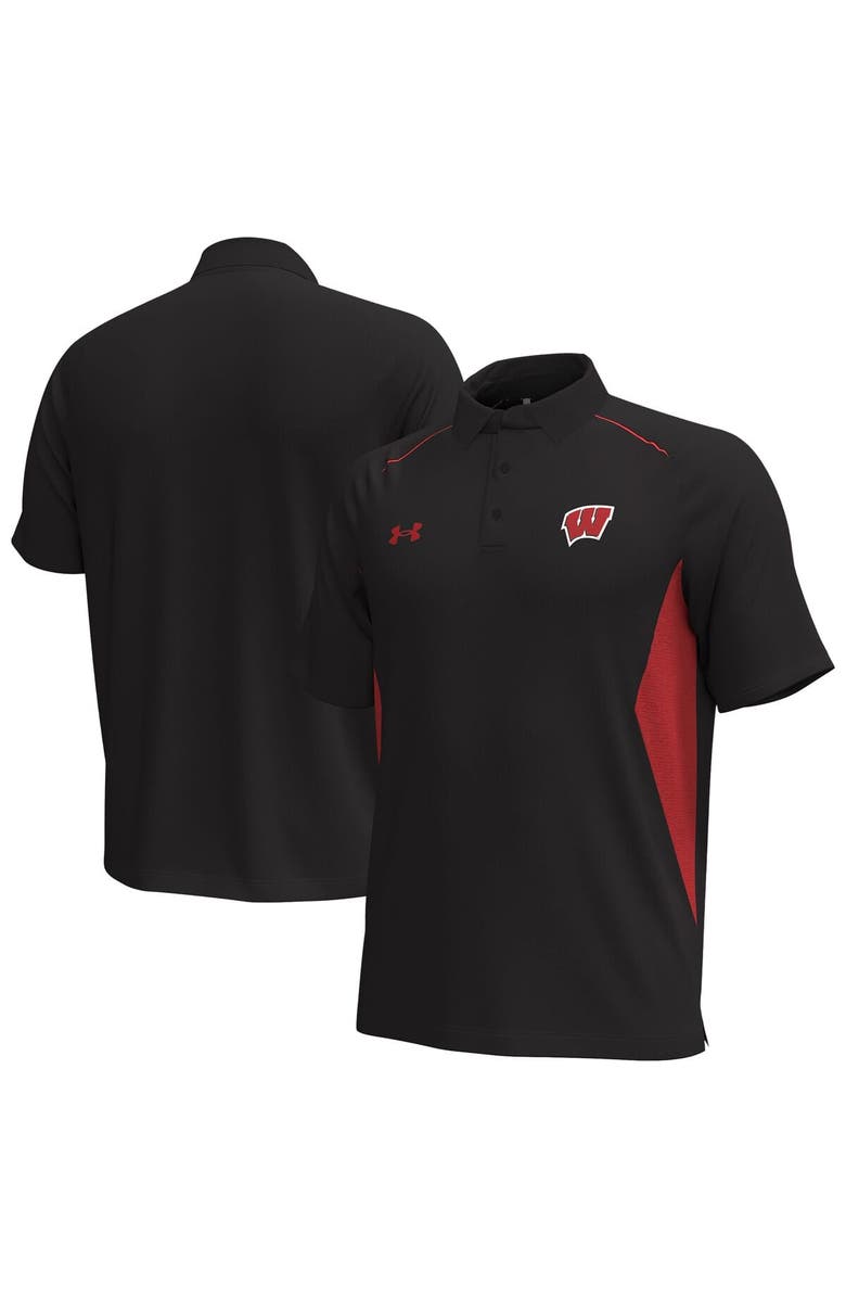 Under Armour Men's Under Armour Black Wisconsin Badgers Title Performance Polo, Main, color, Black