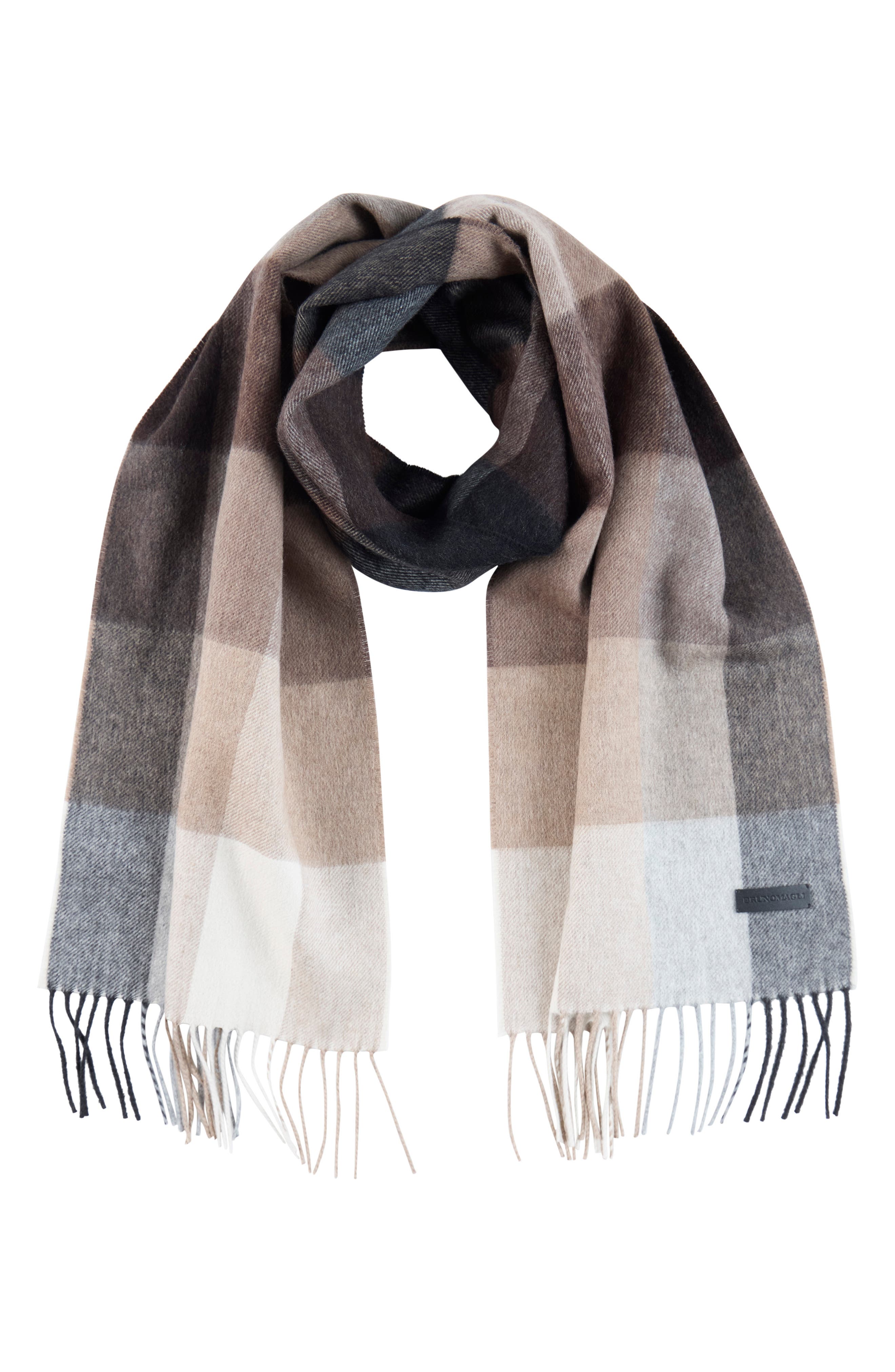 Bruno Magli Buffalo Plaid Double Face Silk & Cashmere Blend Scarf