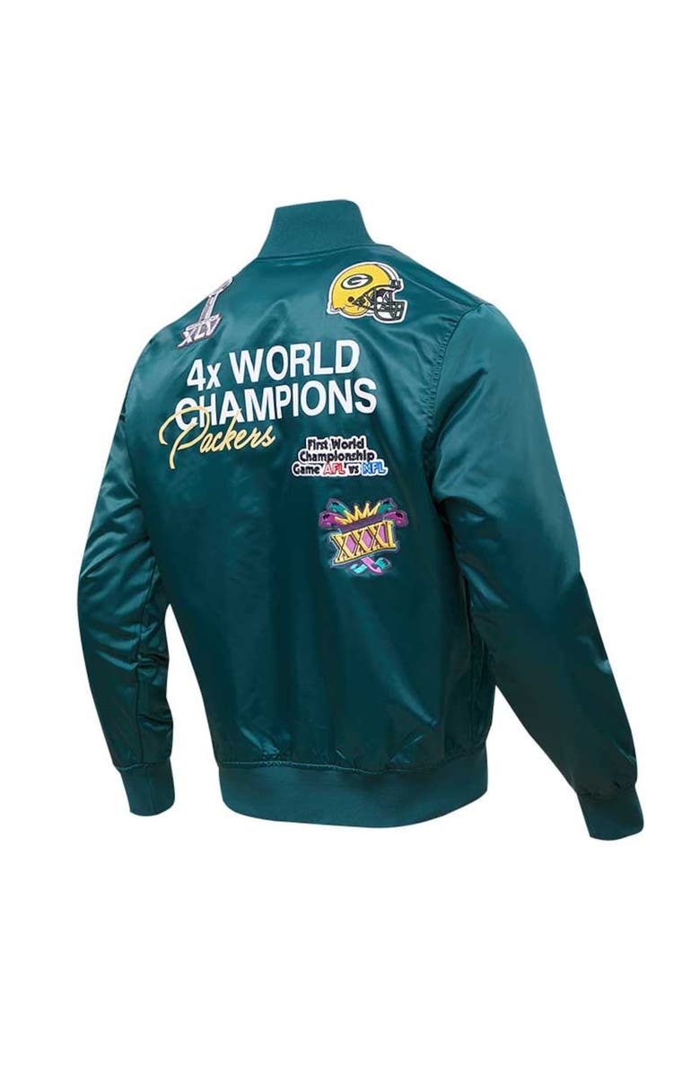 PRO STANDARD Men's Pro Standard Green Green Bay Packers Championship Satin Full-Snap Varsity Jacket, Alternate, color, Green