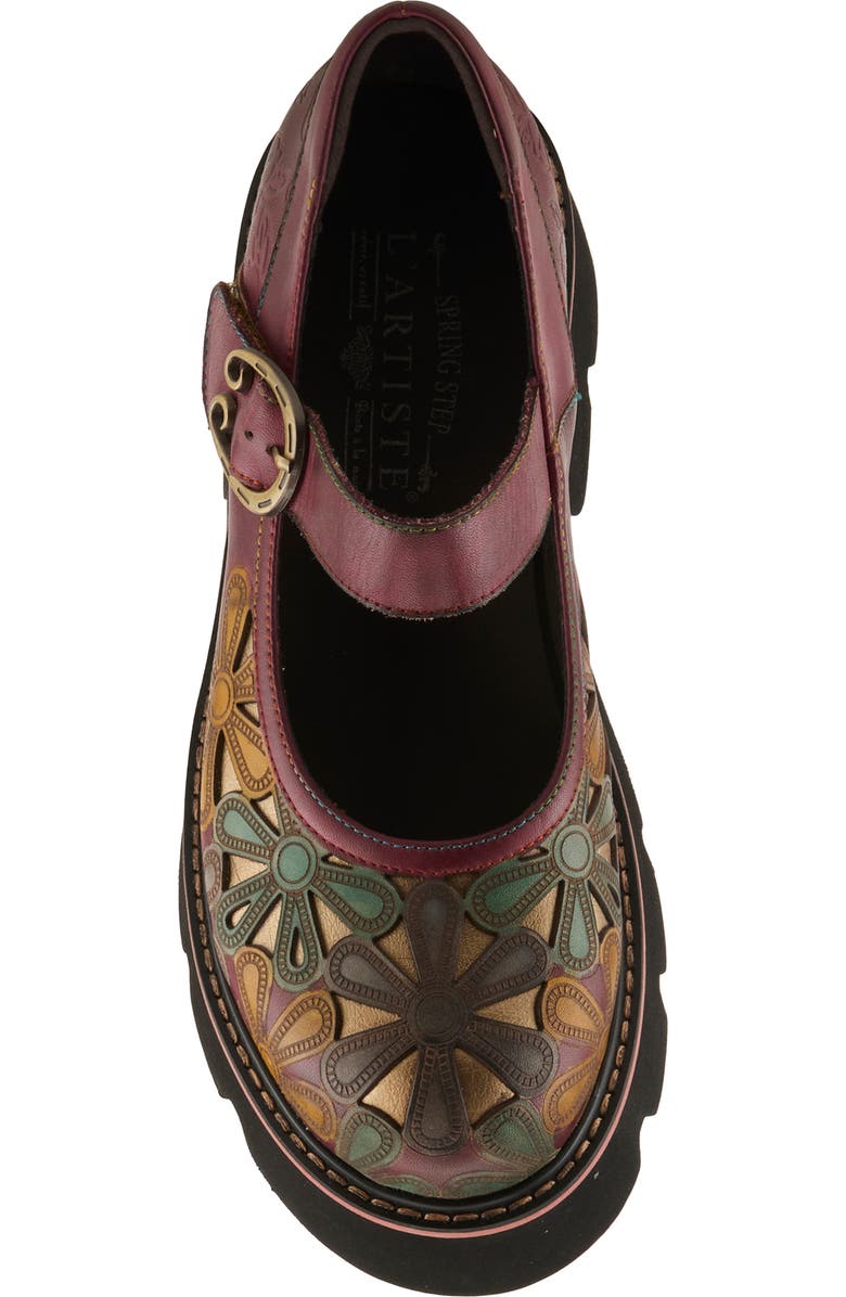 L'Artiste by Spring Step Busybee Platform Mary Jane Shoe, Alternate, color, Bordeaux Multi