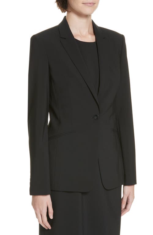 Hugo Boss Boss Jabina Stretch Tropical Wool Jacket In Black