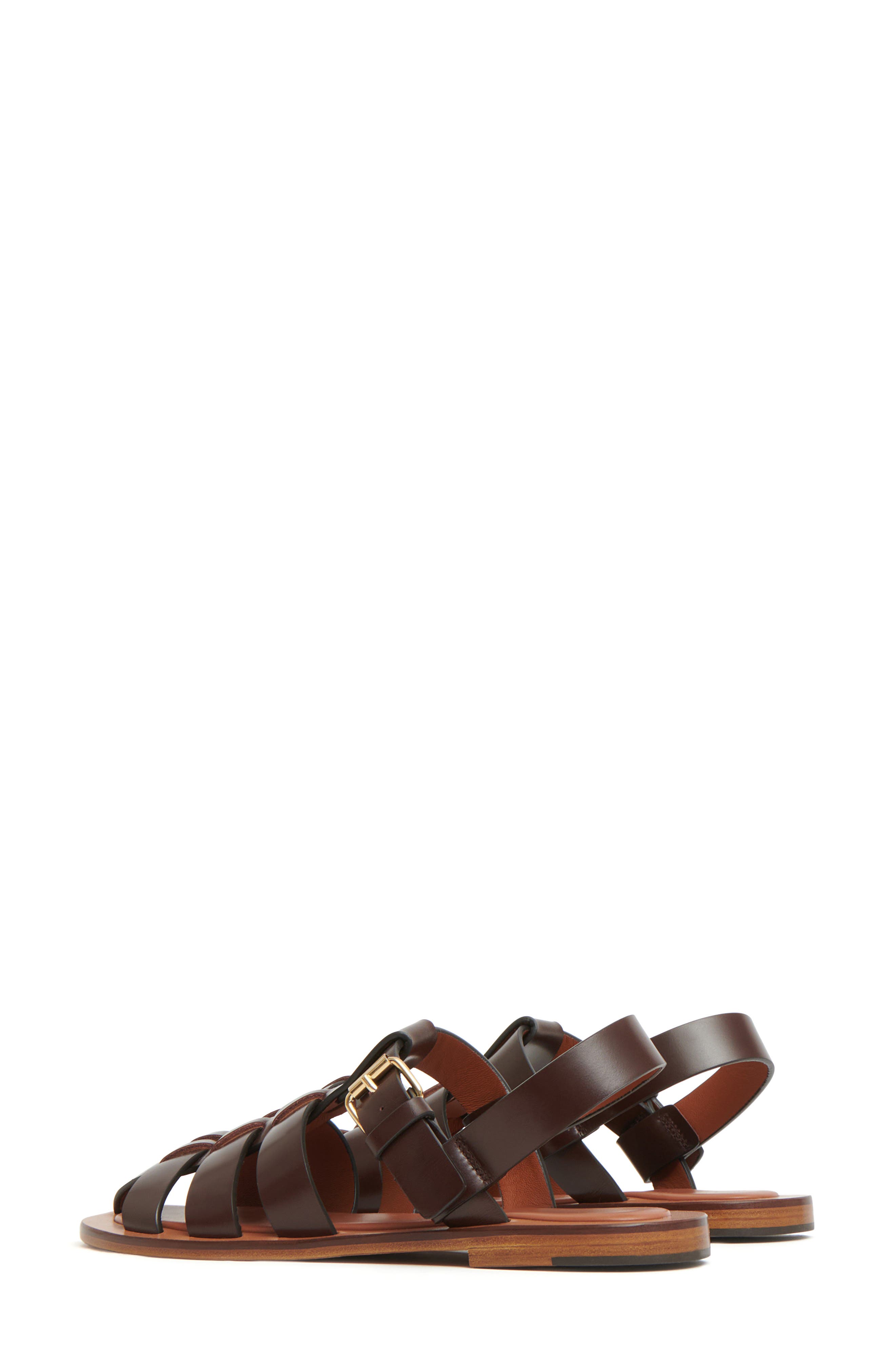 Mansur Gavriel Slingback Fisherman Sandal, Alternate, color, Chocolate