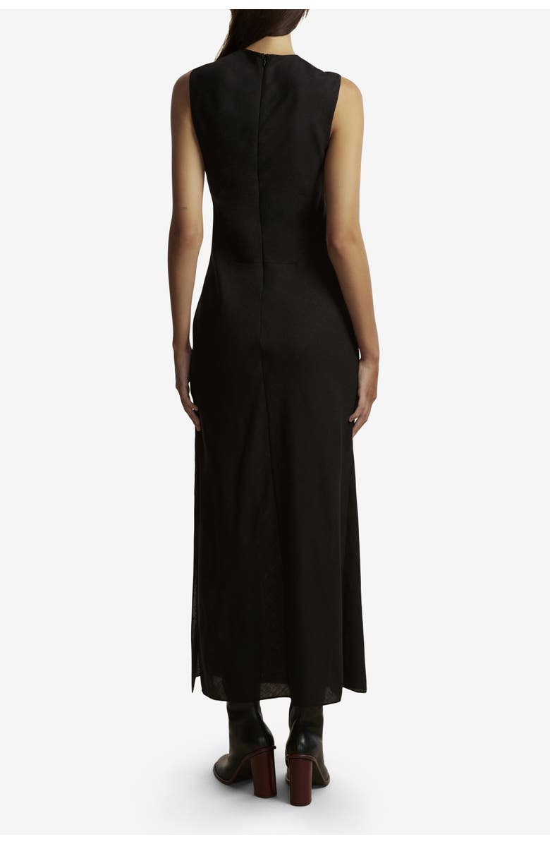 Marina Moscone Lightweight Wool Twist Panelled Dress, Alternate, color, Black