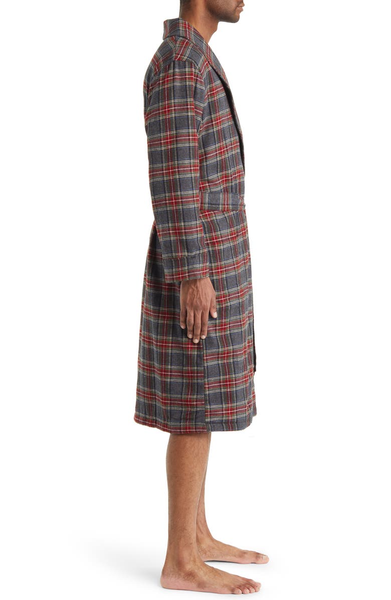 L.L.Bean Scotch Plaid Fleece-Lined Cotton Flannel Robe, Alternate, color, 