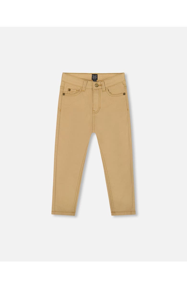 Deux par Deux Little Boy's Stretch Twill Pants Light Golden Beige, Main, color, 