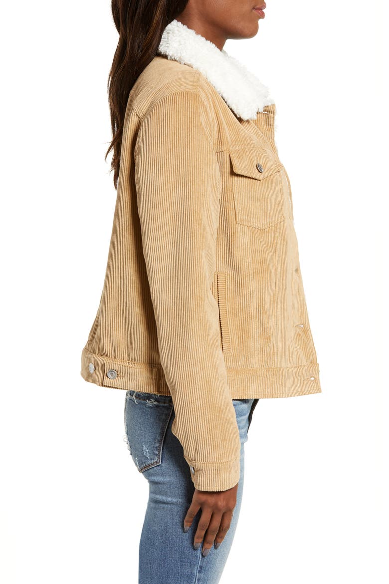 Paddington Fleece Lined Corduroy Jacket, Alternate, color, KHAKI