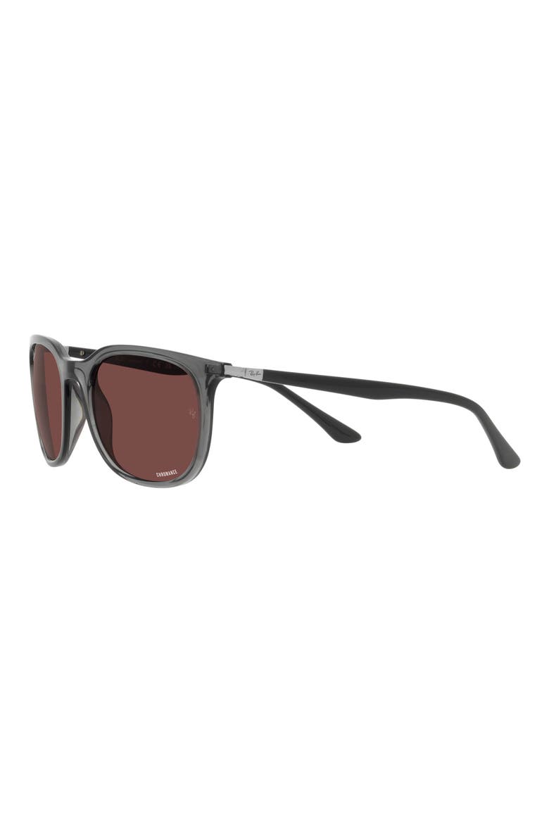 54mm Polarized Pillow Sunglasses, Alternate, color, TRANSPARENT GREY