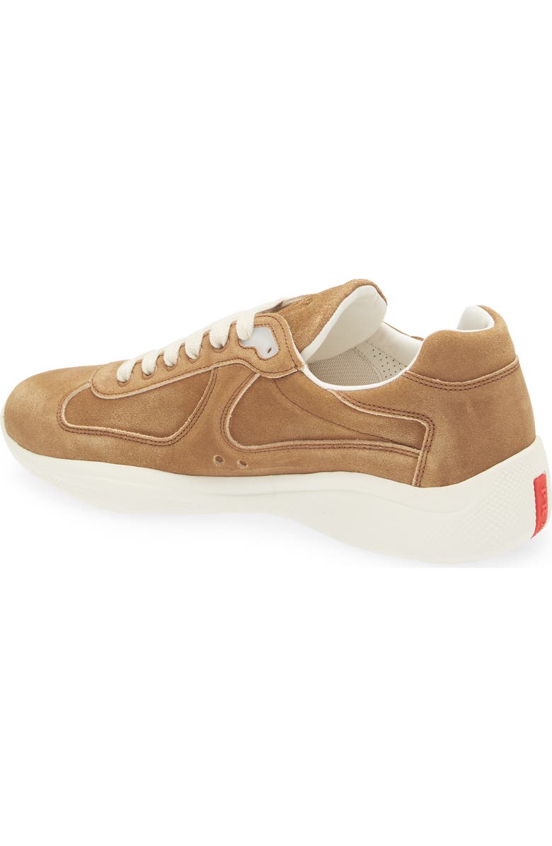 Prada America's Cup Suede Sneaker, Alternate, color, Cannela