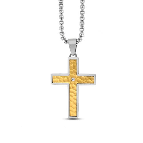 Anna Zuckerman Thorren Cross Necklace In Metallic