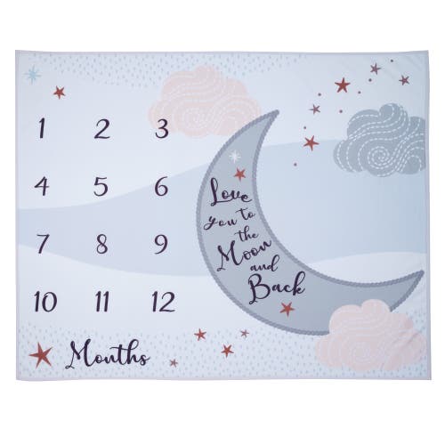 Lambs & Ivy Goodnight Moon Milestone Photo Opportunity Soft Fleece Baby Blanket In Gray