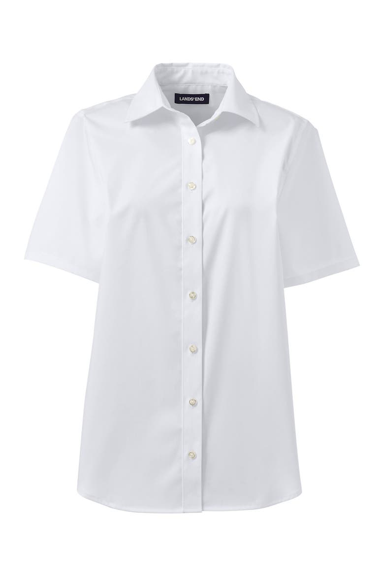 School Uniform  No Gape Short Sleeve Stretch Shirt, Alternate, color, Pearl White