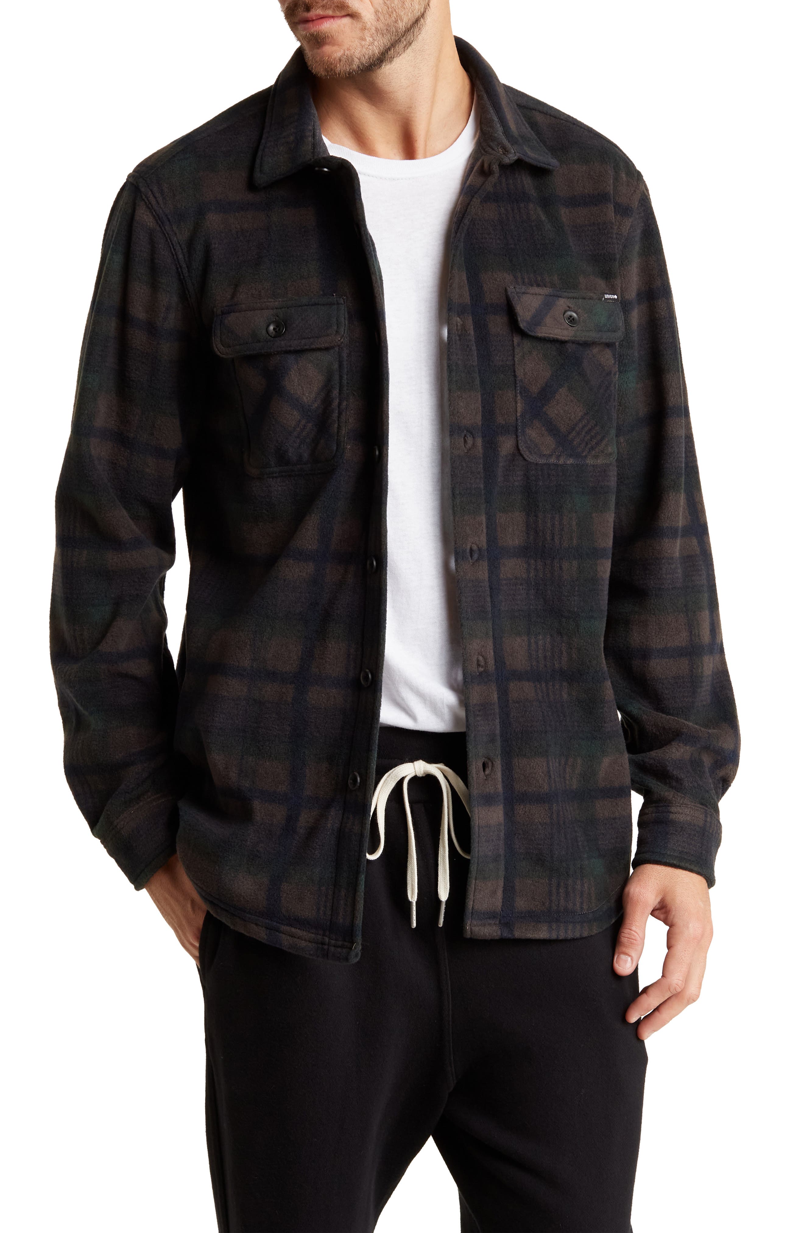 Union Cascade Buffalo Plaid Microfleece Button-Up Shirt