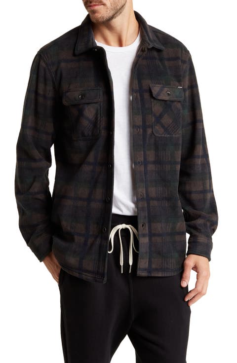 Cascade Buffalo Plaid Microfleece Button-Up Shirt