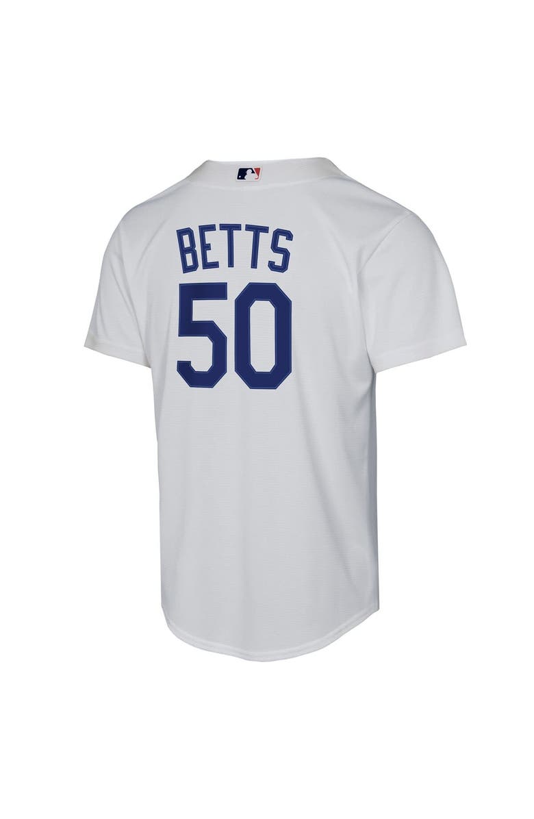 Nike Youth Nike Mookie Betts White Los Angeles Dodgers Home Replica Player Jersey, Alternate, color, White