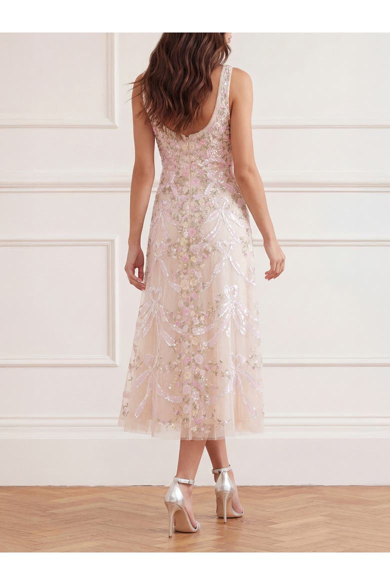 Ribbon Heart Scoop Neck Dress, Alternate, color, Cream/Multi