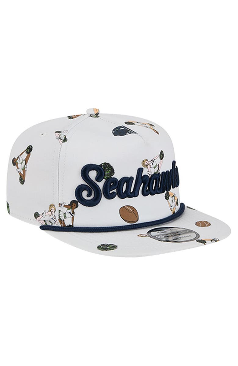 New Era Men's New Era  White Seattle Seahawks Team Cheer 19TWENTY Snapback Hat, Alternate, color, White