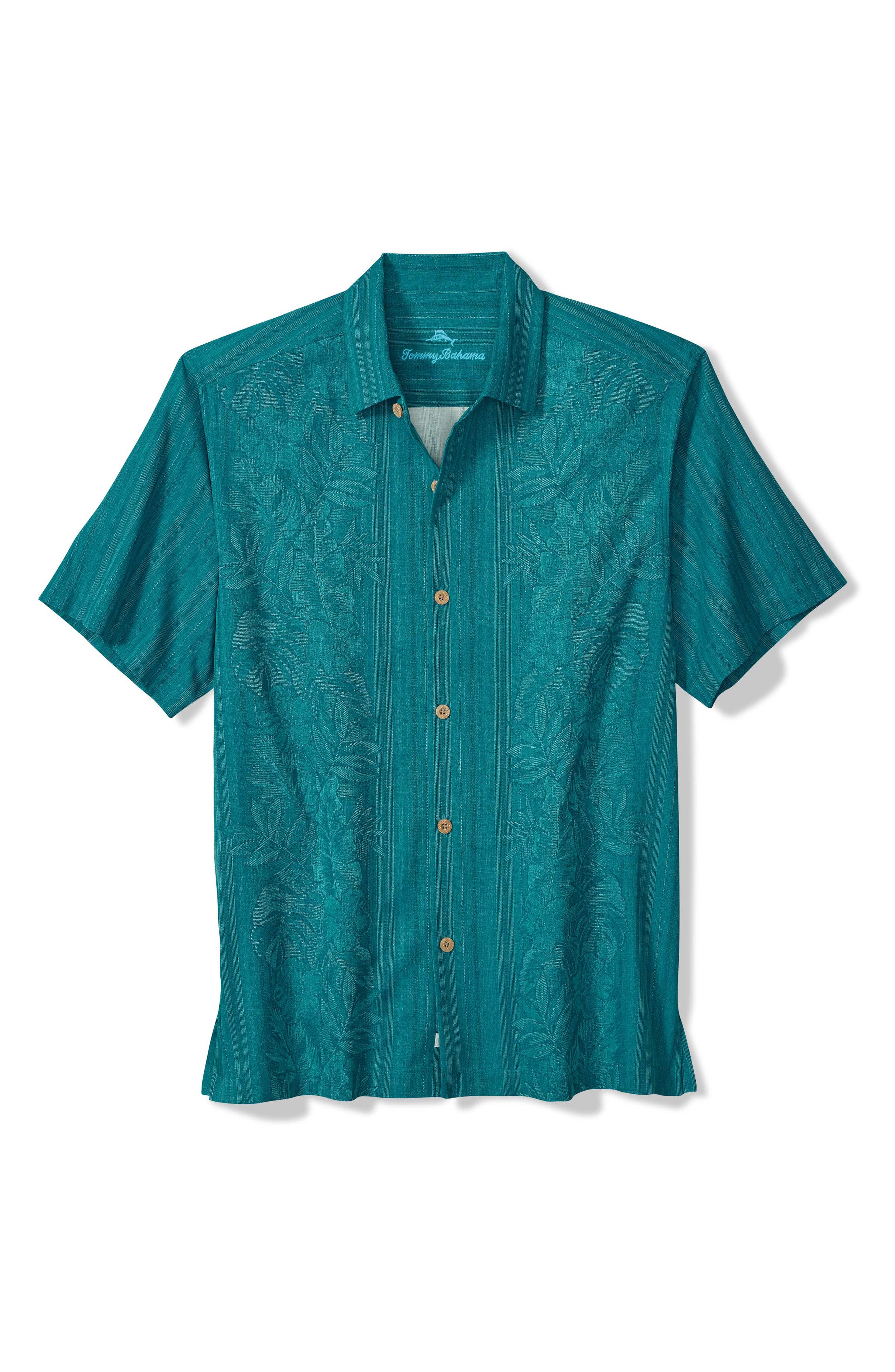 Tommy Bahama Maui Border Short Sleeve Silk Button-Up Shirt