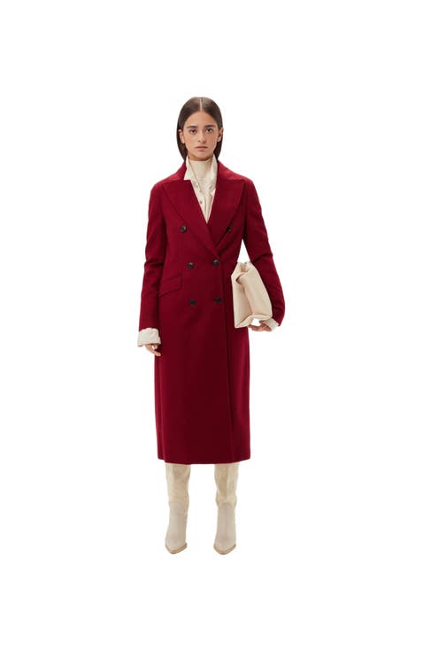 Cashmere Peak Lapel Long Coat