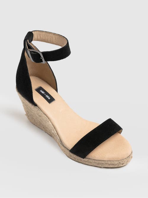 Saint + Sofia Serena Espadrille Wedges In Black