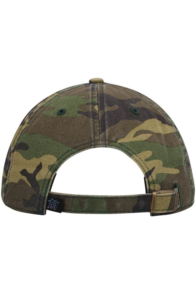 Men's '47 Camo Miami Marlins Team Clean Up Adjustable Hat, Alternate, color, Camo