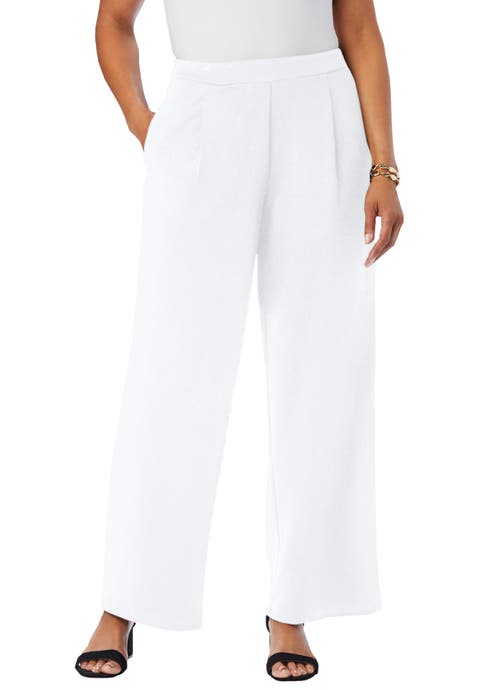 Stretch Knit Crepe Wide Leg Pant (Plus Available)
