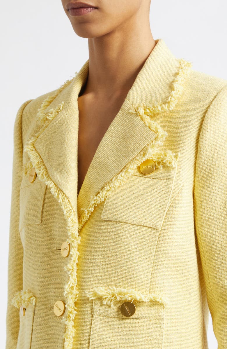 L'AGENCE Sylvia Metallic Blazer, Alternate, color, Pale Yellow/ Light Gold