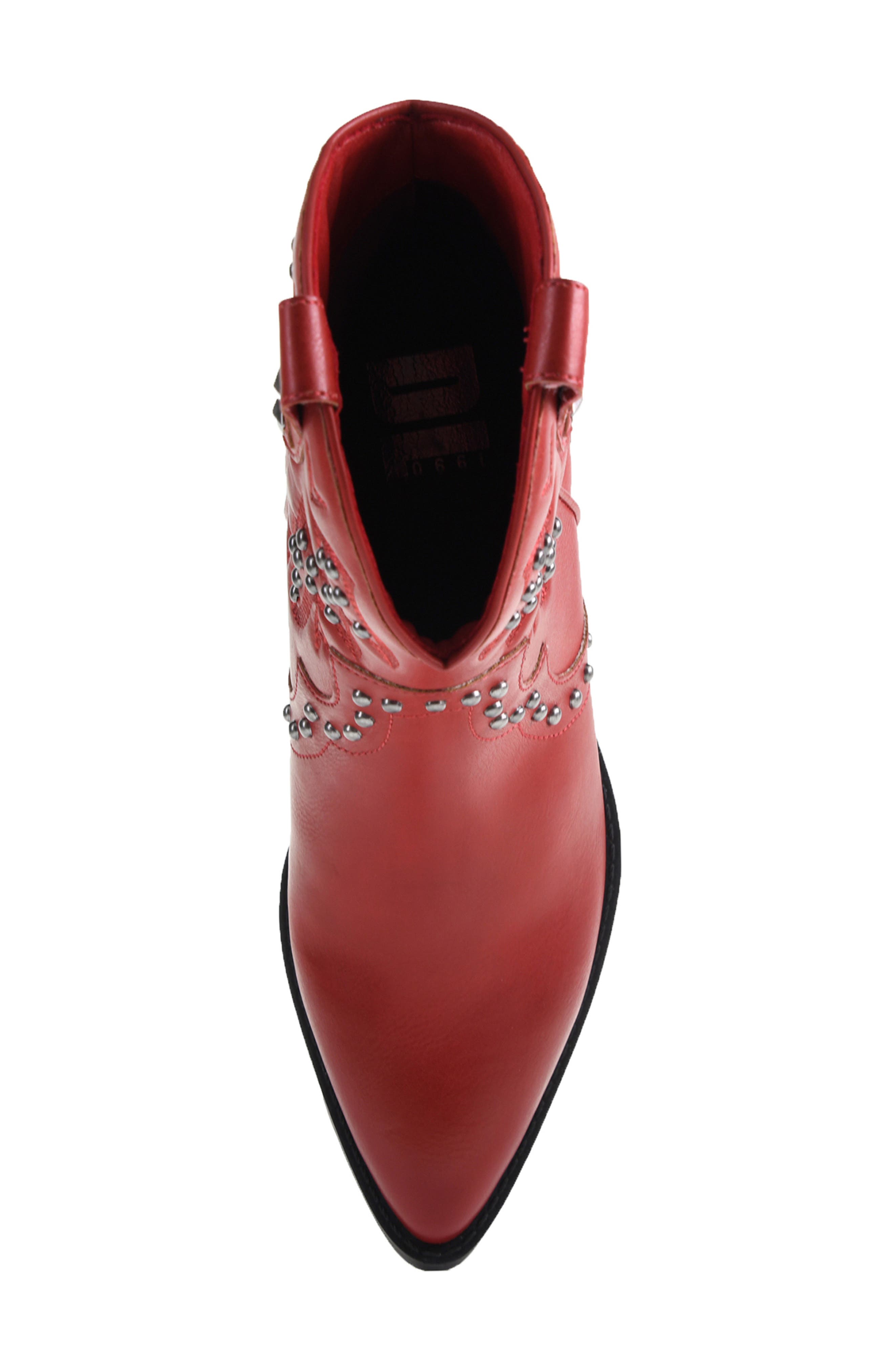 Nowhere Pointed Toe Western Boot, Alternate, color, RED