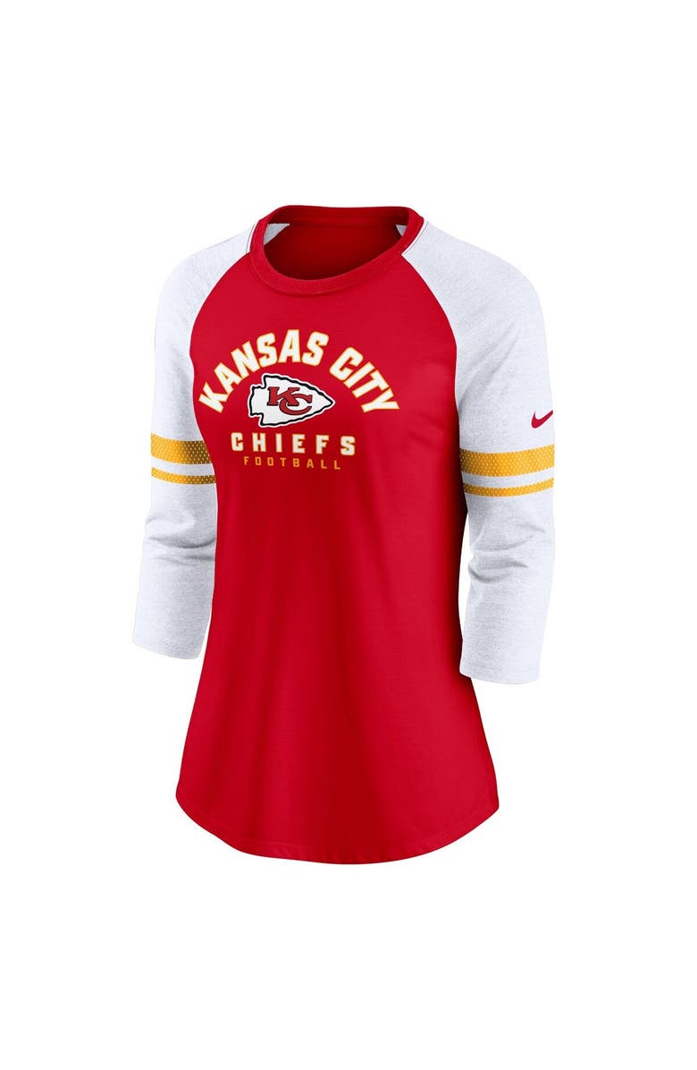 Nike Women's Nike Red Kansas City Chiefs Fashion 3/4-Sleeve Raglan T-Shirt, Alternate, color,