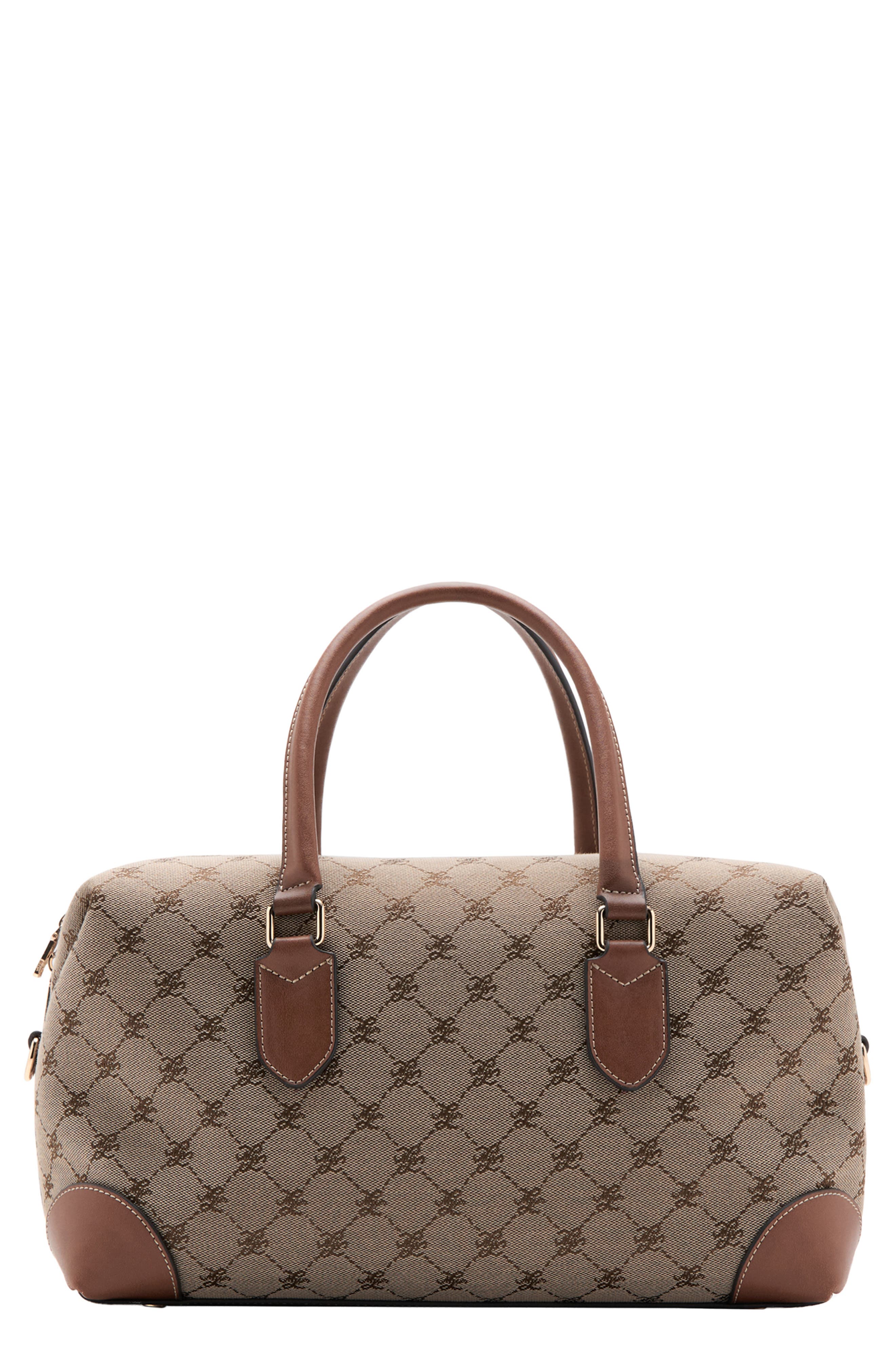 Logo Jacquard Bowling Bag, Main, color, LEATHER