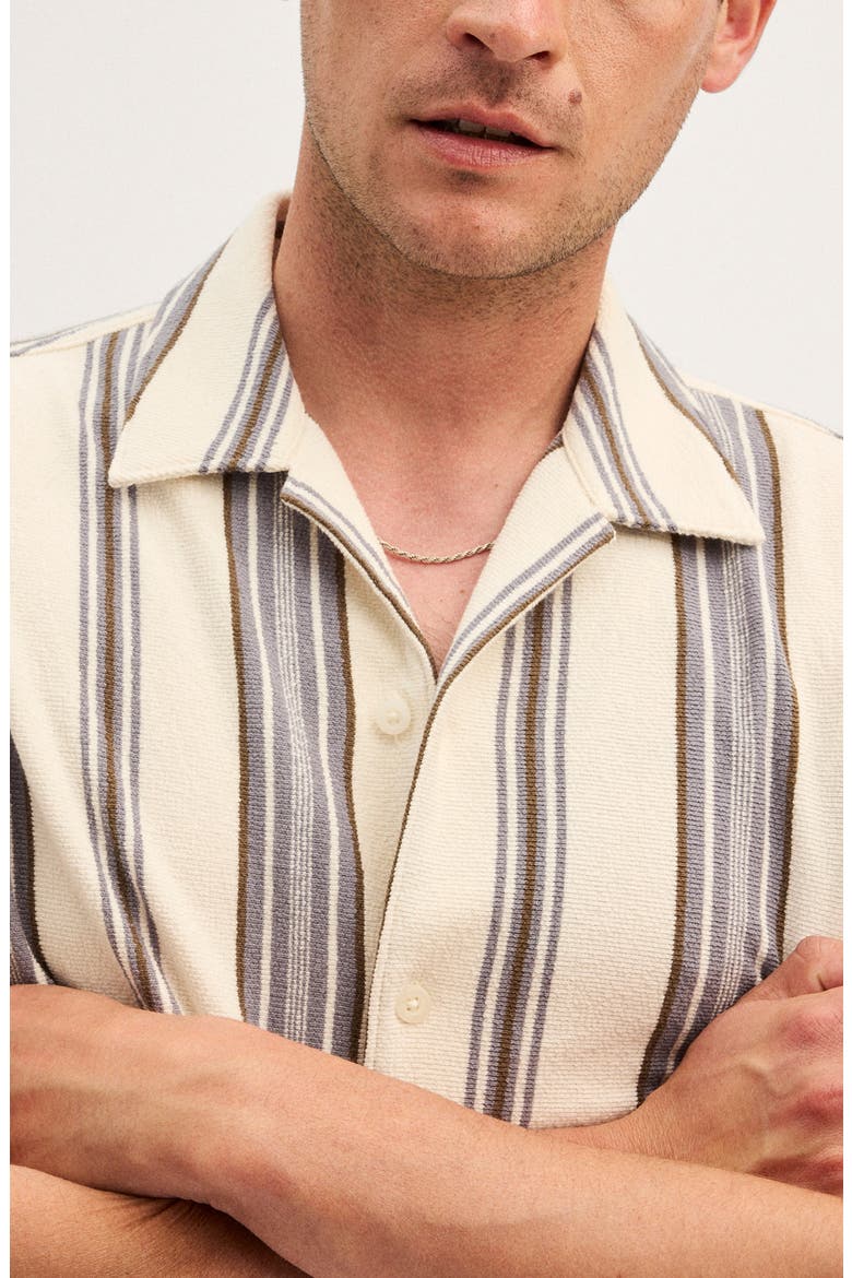 The Camp Shirt in Seaport Terry, Alternate, color, ASHEN BLUE