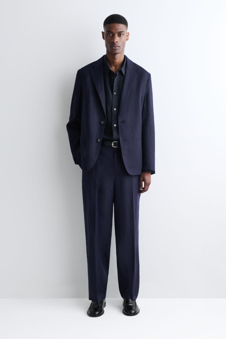 Relaxed Linen Shirt, Alternate, color, NAVY