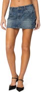 EDIKTED Ruari Stud Denim Miniskirt
