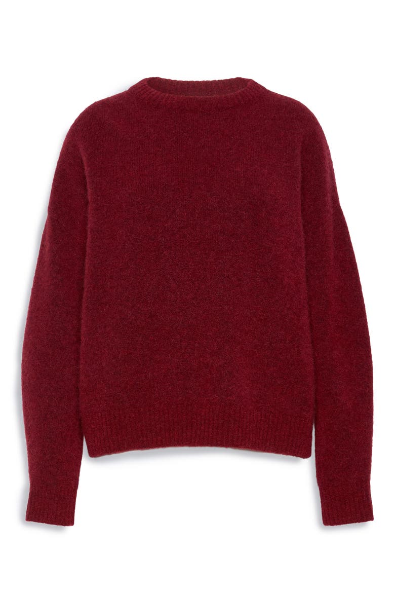 Alpaca Blend Crewneck Sweater, Alternate, color, BORDEAUX